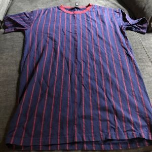 Navy Blue and burgundy t-shirt dress
